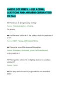 AMEDD DCC STUDY SHEET ACTUAL &NewLine;QUESTIONS AND ANSWERS GUARANTEED &NewLine;TO PASS 