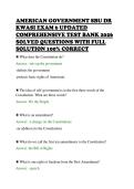 AMERICAN GOVERNMENT SBU DR &NewLine;KWASI EXAM 6 UPDATED &NewLine;COMPREHENSIVE TEST BANK 2026 &NewLine;SOLVED QUESTIONS WITH FULL &NewLine;SOLUTION 100&percnt; CORRECT 