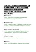 AMERICAN GOVERNMENT SBU DR &NewLine;KWASI EXAM 6 UPDATED EXAM &NewLine;SCRIPT 2026 TEST PAPER &NewLine;QUESTIONS AND SOLUTIONS &NewLine;GRADED A&plus;