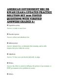 AMERICAN GOVERNMENT SBU DR &NewLine;KWASI EXAM 6 UPDATED PRACTICE &NewLine;SOLUTION SET 2026 TESTED &NewLine;QUESTIONS WITH VERIFIED &NewLine;ANSWERS GRADED A&plus;