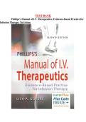 TEST BANK&NewLine;Phillips&rsquo;s Manual of I&period;V&period; Therapeutics&colon; Evidence-Based Practice for Infusion Therapy&comma; 7th Edition&NewLine;