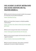 WGU ACADEMY US HISTORY MIDTERM PAPER&NewLine;2026 SOLVED QUESTIONS AND FULL&NewLine;SOLUTION GRADED A&plus;&NewLine;