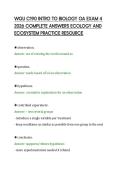 WGU C190 INTRO TO BIOLOGY OA EXAM 4&NewLine;2026 COMPLETE ANSWERS ECOLOGY AND&NewLine;ECOSYSTEM PRACTICE RESOURCE&NewLine;
