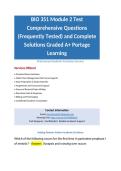 BIO 351 Module 2 Test Comprehensive Questions &lpar;Frequently Tested&rpar; and Complete Solutions Graded A&plus; Portage Learning