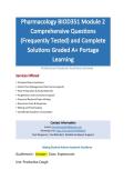 Pharmacology BIOD351 Module 2 Comprehensive Questions &lpar;Frequently Tested&rpar; and Complete Solutions Graded A&plus; Portage Learning
