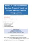 BIO 351 All Exam Comprehensive Questions &lpar;Frequently Tested&rpar; and Complete Solutions Graded A&plus; Portage Learning