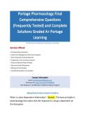 Portage Pharmacology Final Comprehensive Questions &lpar;Frequently Tested&rpar; and Complete Solutions Graded A&plus; Portage Learning