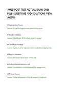 AMLS POST TEST ACTUAL EXAM 2026 &NewLine;FULL QUESTIONS AND SOLUTIONS VIEW &NewLine;AHEAD 