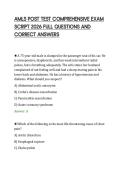 AMLS POST TEST COMPREHENSIVE EXAM &NewLine;SCRIPT 2026 FULL QUESTIONS AND &NewLine;CORRECT ANSWERS