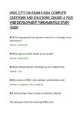WGU C777 OA EXAM 4 2026 COMPLETE&NewLine;QUESTIONS AND SOLUTIONS GRADED A PLUS&NewLine;WEB DEVELOPMENT FUNDAMENTALS STUDY&NewLine;GUIDE&NewLine;