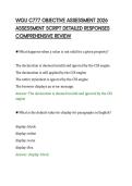 WGU C777 OBJECTIVE ASSESSMENT 2026&NewLine;ASSESSMENT SCRIPT DETAILED RESPONSES&NewLine;COMPREHENSIVE REVIEW