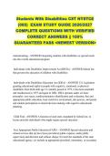 Students With Disabilities CST NYSTCE &NewLine;&lpar;060&rpar;  EXAM STUDY GUIDE 2026&sol;2027 &NewLine;COMPLETE QUESTIONS WITH VERIFIED &NewLine;CORRECT ANSWERS &vert;&vert; 100&percnt; &NewLine;GUARANTEED PASS <NEWEST VERSION> 