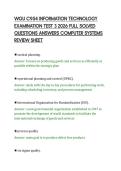 WGU C954 INFORMATION TECHNOLOGY&NewLine;EXAMINATION TEST 3 2026 FULL SOLVED&NewLine;QUESTIONS ANSWERS COMPUTER SYSTEMS&NewLine;REVIEW SHEET&NewLine;