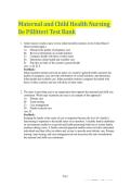 Test Bank Maternal and Child Health Nursing&comma; 8th Edition by Adele Pillitteri 2025&sol; 2026 Comprehensive Maternal-Newborn and Pediatric Nursing Practice Questions&comma; Pregnancy Care&comma; Child Health Assessment&comma; and 100&percnt; Verified with Correct Answers Study Resource