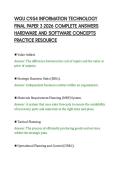 WGU C954 INFORMATION TECHNOLOGY&NewLine;FINAL PAPER 3 2026 COMPLETE ANSWERS&NewLine;HARDWARE AND SOFTWARE CONCEPTS&NewLine;PRACTICE RESOURCE&NewLine;