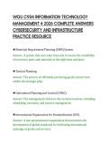 WGU C954 INFORMATION TECHNOLOGY&NewLine;MANAGEMENT 4 2026 COMPLETE ANSWERS&NewLine;CYBERSECURITY AND INFRASTRUCTURE&NewLine;PRACTICE RESOURCE&NewLine;