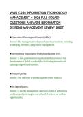WGU C954 INFORMATION TECHNOLOGY&NewLine;MANAGEMENT 4 2026 FULL SOLVED&NewLine;QUESTIONS ANSWERS INFORMATION&NewLine;SYSTEMS MANAGEMENT REVIEW SHEET&NewLine;