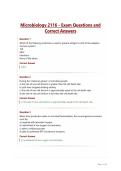 Microbiology 2116 - Exam Questions and Correct Answers