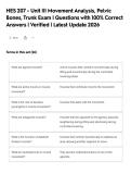 HES 207 - Unit III Movement Analysis&comma; Pelvic&NewLine;Bones&comma; Trunk Exam &vert; Questions with 100&percnt; Correct&NewLine;Answers &vert; Verified &vert; Latest Update 2026