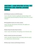 ANATOMY 1 AAMI UPDATED ACTUAL TEST &NewLine;QUESTIONS AND VERIFIED ANSWERS &NewLine;BUNDLE