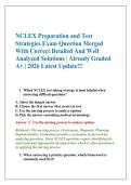 NCLEX Preparation and Test &NewLine;Strategies Exam Question Merged &NewLine;With Correct Detailed And Well &NewLine;Analyzed Solutions &vert; Already Graded &NewLine;A&plus; &vert; 2026 Latest Update&excl;&excl;&excl;
