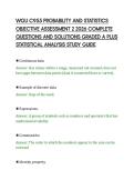 WGU C955 PROBABILITY AND STATISTICS&NewLine;OBJECTIVE ASSESSMENT 2 2026 COMPLETE&NewLine;QUESTIONS AND SOLUTIONS GRADED A PLUS&NewLine;STATISTICAL ANALYSIS STUDY GUIDE&NewLine;