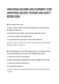 ANESTHESIA MACHINE AND EQUIPMENT CORE &NewLine;ANESTHESIA DELIVERY SYSTEMS AND SAFETY &NewLine;REVIEW 2026 