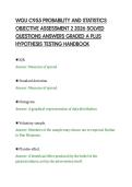 WGU C955 PROBABILITY AND STATISTICS&NewLine;OBJECTIVE ASSESSMENT 2 2026 SOLVED&NewLine;QUESTIONS ANSWERS GRADED A PLUS&NewLine;HYPOTHESIS TESTING HANDBOOK&NewLine;