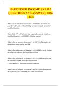 HART FIXED INCOME EXAM 2 &NewLine;QUESTIONS AND ANSWERS 2026  - 2027 