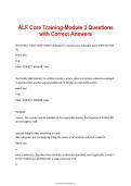 ALF Core Training Module 3 Questions with Correct Answers