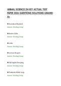 ANIMAL SCIENCE 214 KEY ACTUAL TEST &NewLine;PAPER 2026 QUESTIONS SOLUTIONS GRADED &NewLine;A&plus;