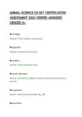 ANIMAL SCIENCE 214 KEY CERTIFICATION &NewLine;ASSESSMENT 2026 VERIFIED ANSWERS &NewLine;GRADED A&plus;