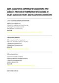 COST ACCOUNTING EXAMINATION QUESTIONS AND &NewLine;CORRECT ANSWER WITH EXPLANATION&vert;GRADED A&plus; &NewLine;STUDY GUIDE