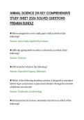 ANIMAL SCIENCE 214 KEY COMPREHENSIVE &NewLine;STUDY SHEET 2026 SOLVED QUESTIONS &NewLine;PREMIUM BUNDLE 