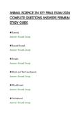 ANIMAL SCIENCE 214 KEY FINAL EXAM 2026 &NewLine;COMPLETE QUESTIONS ANSWERS PREMIUM &NewLine;STUDY GUIDE