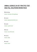 ANIMAL SCIENCE 214 KEY PRACTICE TEST &NewLine;2026 FULL SOLUTIONS REVIEW PACK
