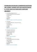 COUNSELING PSYCHOLOGY EXAMINATION QUESTIONS &NewLine;AND CORRECT ANSWER WITH EXPLANATION GRADED &NewLine;A&plus; STUDY GUIDE