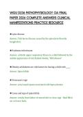 WGU D236 PATHOPHYSIOLOGY OA FINAL&NewLine;PAPER 2026 COMPLETE ANSWERS CLINICAL&NewLine;MANIFESTATIONS PRACTICE RESOURCE&NewLine;