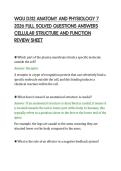 WGU D312 ANATOMY AND PHYSIOLOGY 7&NewLine;2026 FULL SOLVED QUESTIONS ANSWERS&NewLine;CELLULAR STRUCTURE AND FUNCTION&NewLine;REVIEW SHEET&NewLine;