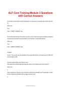 ALF Core Training Module 3 Questions with Correct Answers