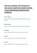WGU D312 ANATOMY AND PHYSIOLOGY 7&NewLine;2026 SOLVED QUESTIONS ANSWERS GRADED&NewLine;A PLUS HOMEOSTASIS AND REGULATION&NewLine;HANDBOOK