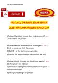 First Aid&sol;CPR Final Exam Review Questions and Answers &ndash; Comprehensive Certification Review and Practice Test Material &lpar;Graded A&plus;&rpar;