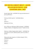 SIX SIGMA GREEN BELT &colon; AIGPE &NewLine;EXAM QUESTIONS  AND &NewLine;ANSWERS 2026 - 2027