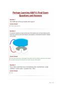 Portage Learning A&P II Final Exam Questions and Answers