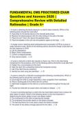 FUNDAMENTAL CMS PROCTORED EXAM&NewLine;Questions and Answers 2026 &vert;&NewLine;Comprehensive Review with Detailed&NewLine;Rationales &vert; Grade A&plus;