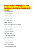 MEDICAL TERMINOLOGY for the PTCB Exam&NewLine;Questions and Answers 2026 &vert; Comprehensive&NewLine;Pharmacy Vocabulary Review with Rationales &vert;&NewLine;Grade A&plus;