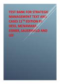 TEST BANK FOR STRATEGIC MANAGEMENT TEXT AND CASES 11TH EDITION BY DESS&comma; MCNAMARA&comma; EISNER&comma; SAUERWALD AND LEE&period;pdf