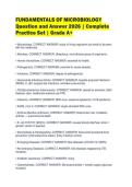 FUNDAMENTALS OF MICROBIOLOGY&NewLine;Question and Answer 2026 &vert; Complete&NewLine;Practice Set &vert; Grade A&plus;
