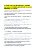 FUNDAMENTALS OF MICROBIOLOGY Questions&NewLine;and Answers 2026 &vert; Simplified Study Notes with&NewLine;Rationales &vert; A&plus; Verified