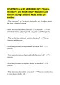 FUNDAMENTALS OF MICROBIOLOGY&colon; Physics&comma;&NewLine;Chemistry&comma; and Biochemistry Question and&NewLine;Answer 2026 &vert; Complete Study Guide &vert; A&plus;&NewLine;Verified